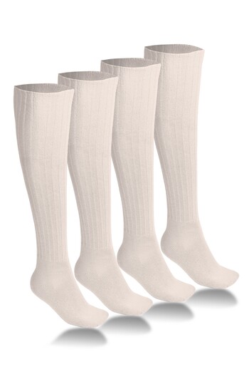 CİHO Ciho Socks 4 - Зимни вълнени дамски боти и чорапи в цвят екрю, меки на допир