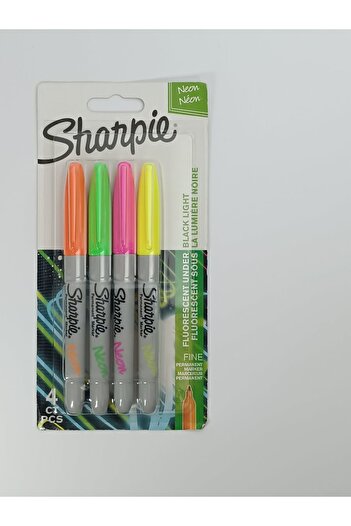Sharpie Sharpıe Permanent Fıne 4-Piece Neon Colors Felted Pen1985855