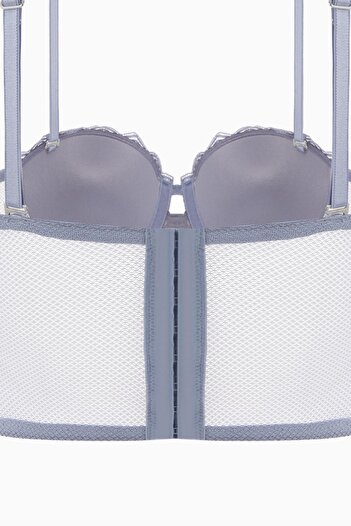 Wonna Fashion 2501 Rosali Soft Push Up Σουτιέν με επένδυση με δαντέλα γκρι