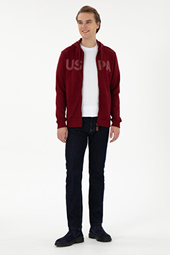 U.S. Polo Assn. Erkek Bordo Örme Hırka 50289029-VR014