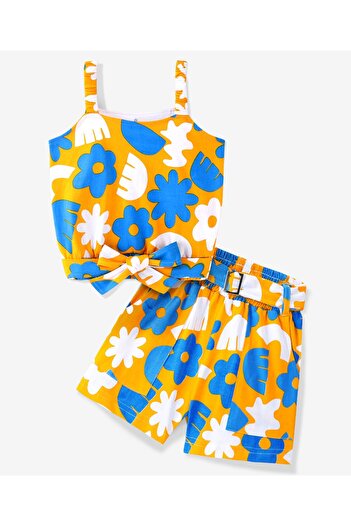Ollington St. Ollington St. Cotton Knit Sleeveless Top & Shorts/Co/ord Set Floral Print - Multicolor