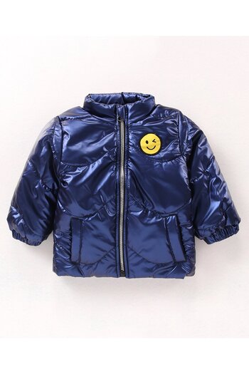 Babyhug Babyhug Full Sleeves Quilted Jacket - Blue