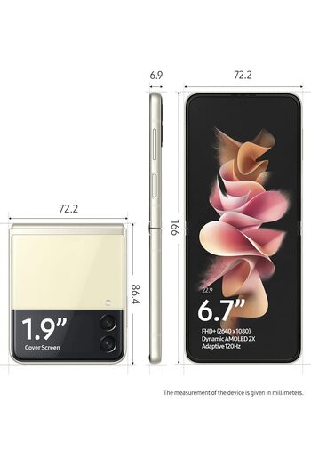Samsung Galaxy Z Flip3 5G Smartphone Sim Free Android Folding phone 128GB Cream (UK Version)