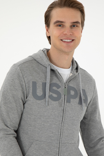 U.S. Polo Assn. Men's Gray Melange Knitted Cardigan 50289029 -Vr086