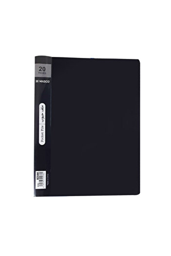 MASCO Premium Quality 20 Pages Pocket File, Black