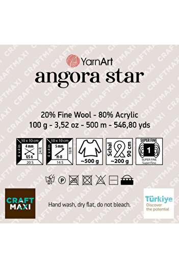 Yarnart Angora Star Baby Blue-215 - Νήμα πλεξίματος στο χέρι