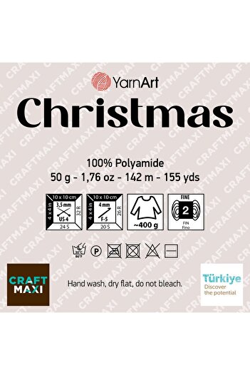 Yarnart Chrıstmas - Işıltılı El Örgü Ipi Şeker Pembesi-08