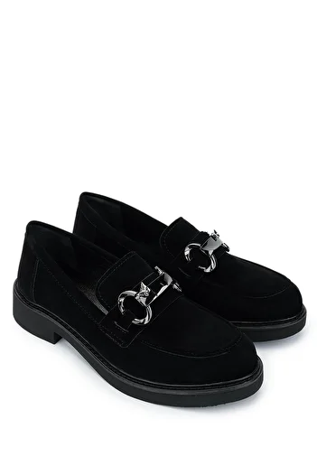 Tamer Tanca Γυναικεία Vegan Μαύρα Suede Loafer Παπούτσια