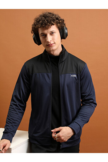 Highlander By Styli Color Block High Neck Zip Up Jacket