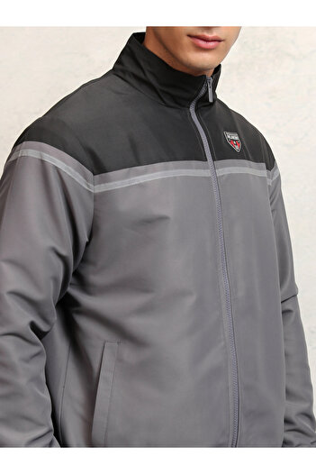Highlander By Styli Color Block High Neck Windbreaker Jacket