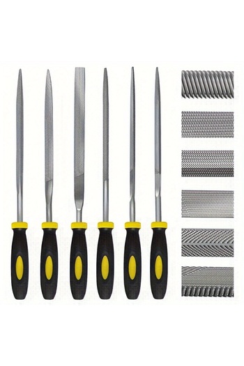 Choice 3x140mm 6 Piece Set 6pcs Mini Needle File Set, Wood Rasp File Set With Rubber Handle, Hardened Alloy