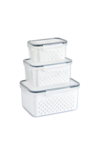Choice 3 Pack Combo S M L 3Pack Fridge Food Storage Container Set with Lids with Strainer Kitchen Storage B