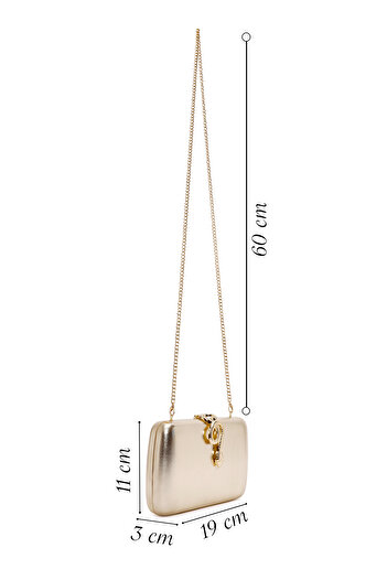 Derimod Women's Gold Accessory Detailed Long Chain Strap Mini Portfolio Bag 24Wbd 288218