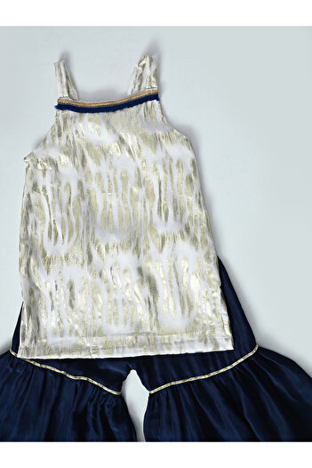 Bella Moda By Styli Strappy Shiny Top & Tiered Sharara Co-Ords Set