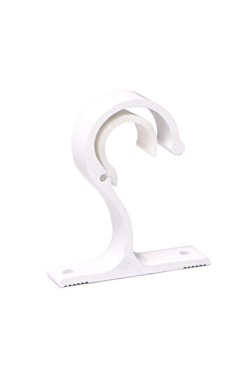 Choice 2PCS white Curtain Rods Bracket Hanger Hook Rod Support Clamp Crossbar Fixing Clip Wall Hooks Organi
