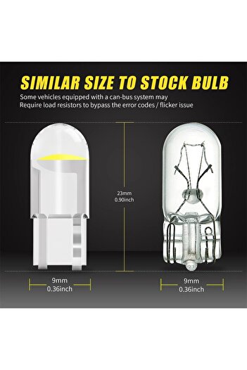 Choice AILEO T10 LED W5W Lights Canbus Glass COB 6000k Reading Dome Marker Wedge License Plate Lamp Bulb...