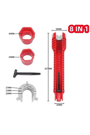 Choice 1 SET 8 In 1 Bathroom Wrench Set Faucet And Sink Installation Multifunctional Angle Valve Water Heat