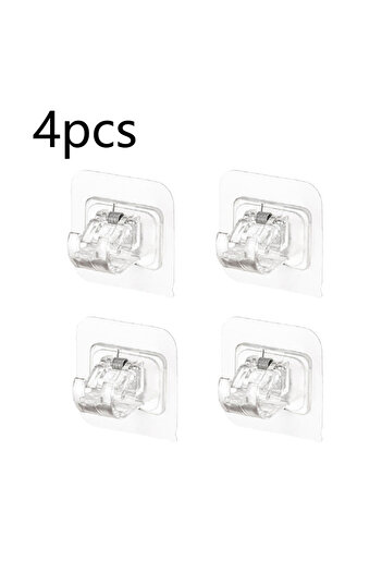 Choice 4pcs-transparent Self Adhesive Hooks Punch-free Curtain Rod Clip Hook Shower Curtain Rod Hanging Hol