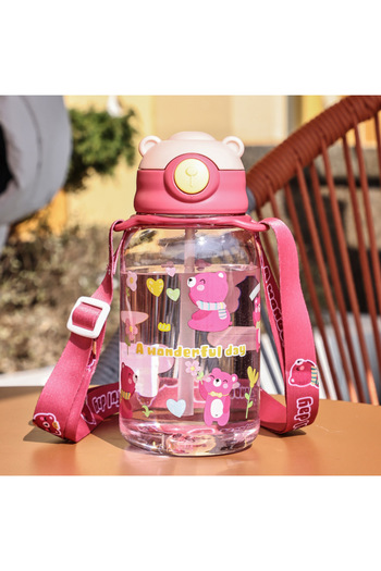 Choice 650ml pink 1PC Kids Water Sippy Cup Kids Water Bottle with Straw and Handle Portable Drinking Bottle