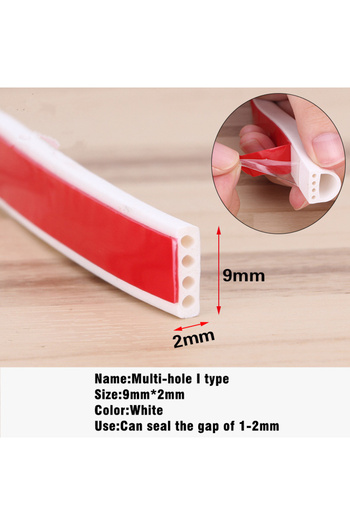 Choice 6M 9X2mm white New 6M Silicone Rubber Weather Strip I/E/D Type Seal Strip for Doors Windows Self Adh