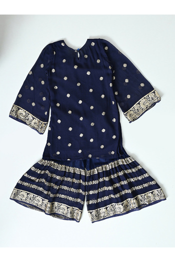 Bella Moda By Styli Printed Round Neck Kurta & Tiered Sharara Set