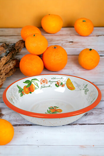 İnci Emaye 20 cm Enameled Bowl Plate, Pit Plate, Salad Plate, Chips Plate