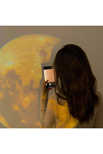Choice BROWN Ins Moon Projector Light Background Projector Photo Props Birthday Party Decoration Wall Light