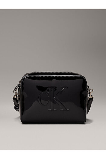Calvin Klein Embossed Shoulder Bag with Logo Interior Compartment Black - K60K 613054 -Beh