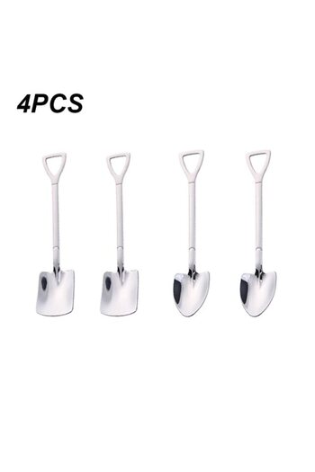 Choice 4pcs 4Pcs/set Shovel Spoons Stainless Steel TeaSpoons Creative Coffee Spoon For Ice Cream Dessert Ta