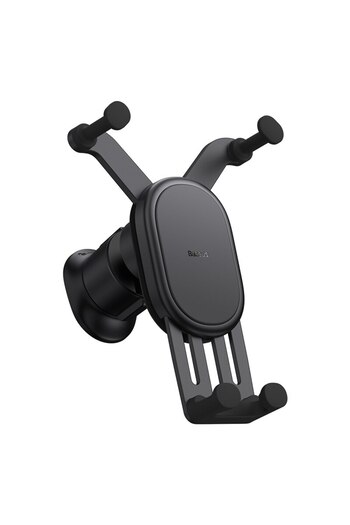 Baseus Black Car Phone Holder Gravity Auto Restorable in Car Air Vent Silicone Stand For iPhone 14 X