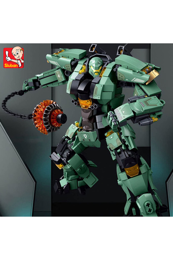 Choice M38-B1153 542pcs Sluban Green Warrior Robot With Chain Hammer Building Blocks Toys, Robot Battle Arm
