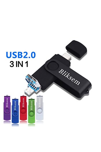 Choice Bliksem 3in1 Pendrive 64gb Type C Memory Stick Otg 64gb 2.0 For Pc Mobile Phone Metal Usb Flash D...