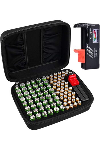 Choice Black (CASE ONLY)battery Organizer Storage Box Case Holder For 48 X Aa, 48 X Aaa Total 96 Batteries