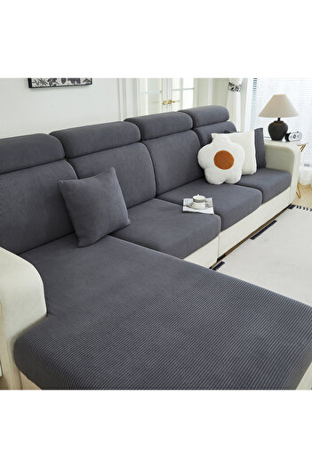 Choice L Dark Grey 1 PC Sofa Seat Cover elastic jacquard Slipcover for Living Room easy to clean Couch Cove