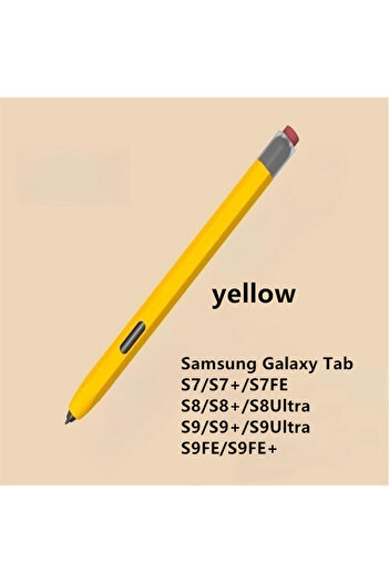Choice S7 Yellow Silicone Pencil Case Tablet Touch Stylus Pen Cover Solid Colour for Samsung Galaxy Tab S6