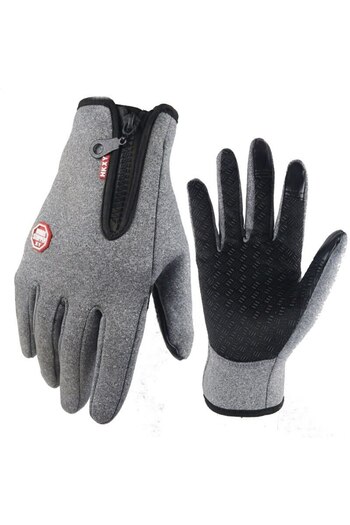 Choice S GRAY Winter Fleece Gloves for Men Women Touchscreen Warm Outdoor Cycling Driving Cold Resistance G