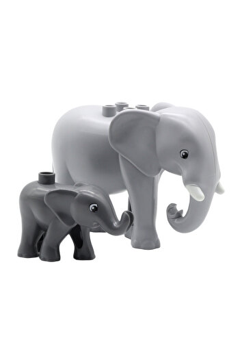 Choice Two elephant A Zoo Animals Series Set Big Size Building Blocks Assemble Accessories Cute Birds Beast