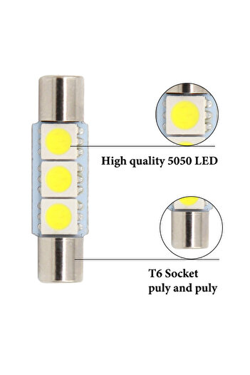 Choice 28 مم أبيض 10 قطع C5W T6 Festoon 28 مم 31 مم لمبة ليد C10W LED 5050 SMD مصباح قراءة داخلي للسيارة