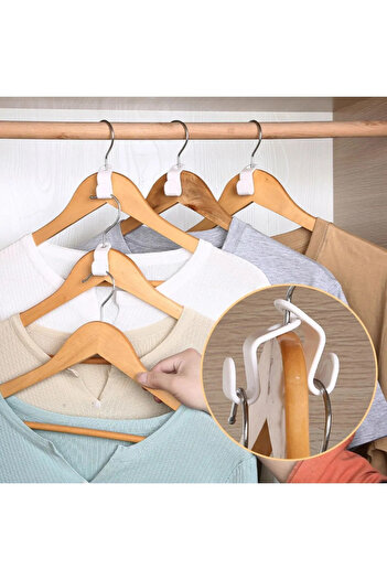 TİNEKE Hanger Multi-Purpose Practical Organizer Clothing Hanger Multiplication Clip 10 Pieces