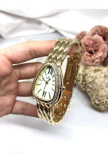 Coliseum Gold Jewelled Triangle Women's Wristwatch