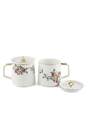 Mikasa Moor Peachy 420Cc Set of 2 Cups with Lid