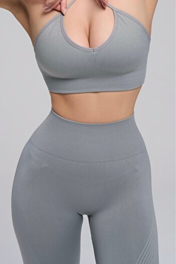YEXECH Minimal Seamless Ekstra Kalça Destekli Push-Up Aurora Spor Tayt