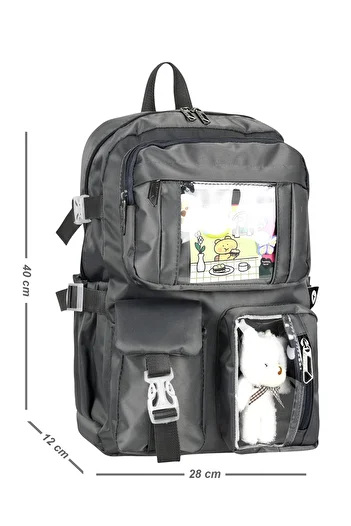 CAKARD Kawaii Korean Model School Backpack with Multiple Pocket Accessories 145