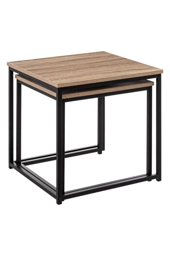 Five Simply Smart 2-Piece Aliaj Natural Oak Effect Nesting Table Set 52.7x51.5x8.1cm