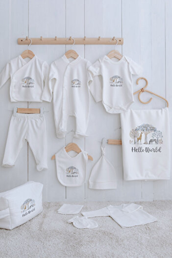 Tuğba Kuğu Organic 11-Piece Hospital Release - Little Baby - Safari Dreams