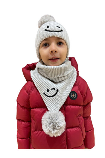 Benittokids 7016 Model Children's Beanie Scarf - Face Detailed
