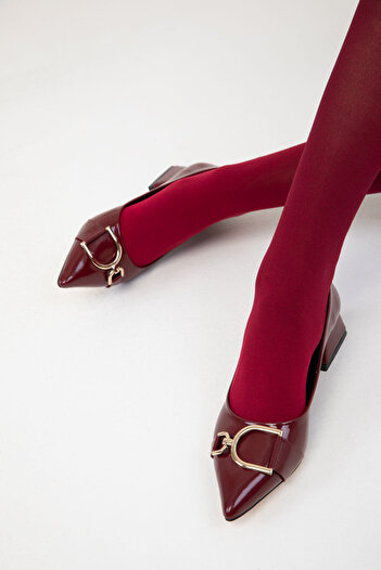 SOHO Claret Red Patent Leather 19548 Model Women's Classic Heeled Shoes