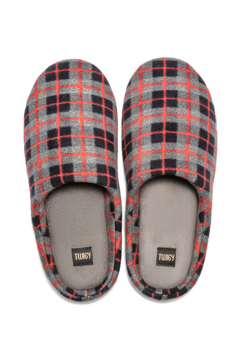 Twigy Ανδρικές παντόφλες Fleece House - Μαύρο Γκρι 41/46