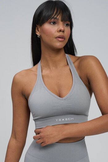 YEXECH Push-Up Support Aurora Sports Bra with Low-Cut Back Adjustable Straps