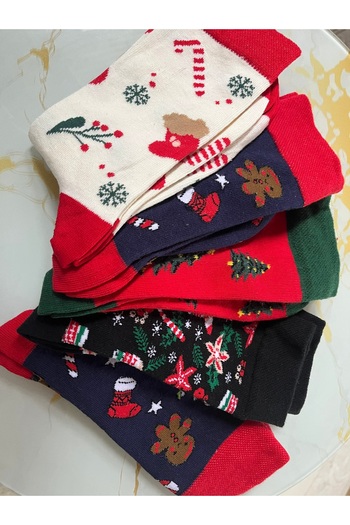 Moda Banuş عيد الميلاد، هدية عيد الميلاد، جوارب مكونة من 5 قطع
